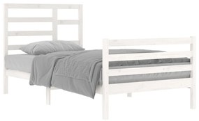 Estrutura de cama 100x200 cm madeira maciça branco