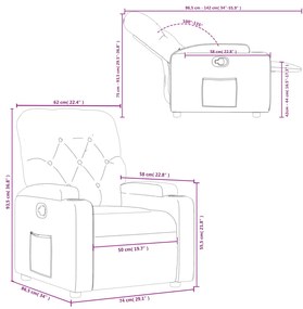 Poltrona reclinável couro artificial cor creme