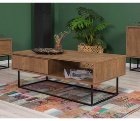 Conjunto de Mobiliário de Sala Laxus – Cor Nogueira e Preto – Medidas: