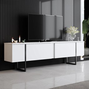 Conjunto de Mobiliário de Sala Luxe Set – Branco/Preto – Espessura 18