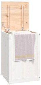 Caixa para roupa 44x44x66 cm madeira de pinho maciça branco