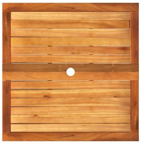 Mesa de jardim 80x80x75 cm vime PE e madeira de acácia preto