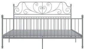 Estrutura de cama 180x200 cm metal cinzento