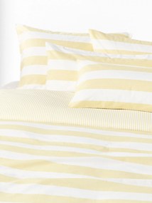 Capa de edredão reversível em algodão às riscas Lorena