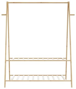 Roupeiro com prateleiras 132x45,5x150,5 cm bambu