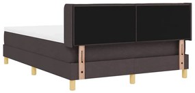Cama Box Marrom Escuro e Branco 140 x 190 cm Tecido