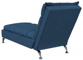 Chaise lounge com almofadões tecido azul