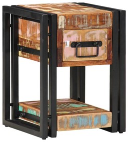 vidaXL Criado-mudos 2 pcs 40x40x40 cm Madeira recuperada maciça