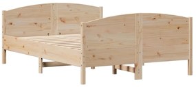 Cama sem colchão 140x200 cm madeira de pinho maciça