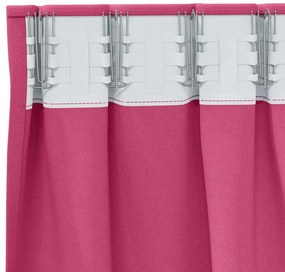 Cortinas 2 pcs Rosa Brilhante 260 x 140 cm Poliéster