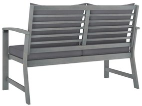 4 pcs conj. lounge jardim c/ almofadões madeira acácia maciça