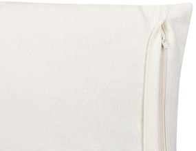 Conjunto de 2 almofadas decorativas branco creme e amarelo mostarda 45 x 45 cm WOODI Beliani
