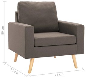 2 pcs conjunto de sofás tecido cinzento-acastanhado