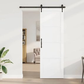Porta deslizante com ferragens 'ORKDAL'em pinho branco maciço