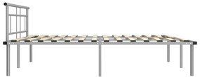 Estrutura de cama metal 200x200 cm cinzento