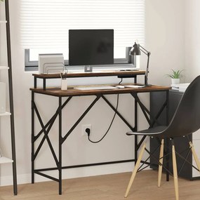 vidaXL Mesa Carvalho Defumado 100 x 50 x 86,5 cm Madeira processada