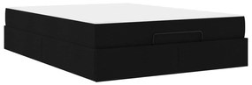 vidaXL Estrutura da Cama com armazenamento Preto 160 x 200 cm tecido