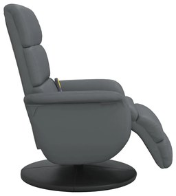 Cadeira massagens reclinável c/apoio pés couro artificial cinza