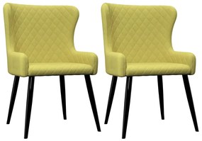 vidaXL Cadeiras de jantar 2 pcs tecido verde