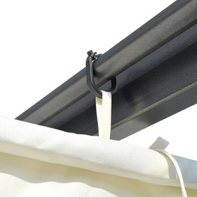 Pérgola com toldo retrátil 3x3 m aço branco nata