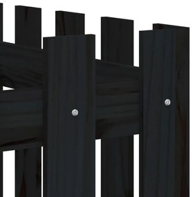 Canteiro elevado c/ design cerca 150x50x70cm pinho maciço preto