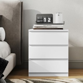 Cómoda com 4 Gavetas com Fecho Suave para Quarto Escritório Estilo Moderno 45x40x68 cm Branco
