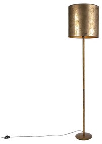 Candeeiro de pé vintage dourado com máscara de bronze antigo de 40 cm - Simplo Moderno