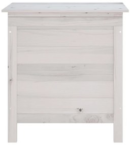 Caixa de arrumação p/ jardim 50x49x56,5 cm abeto maciço branco