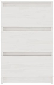 Mesas de cabeceira 2 pcs 40x29,5x64 cm pinho maciço branco