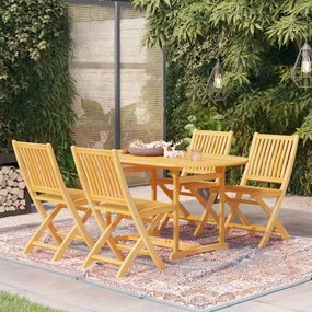 vidaXL 5 pcs conjunto de jantar para jardim madeira de teca maciça