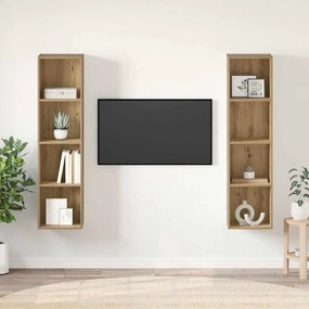vidaXL Conjunto de móvel de TV 2 pcs Castanho 37 x 37 x 142.5 cm