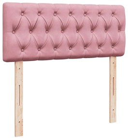 Cama boxspring com colchão 120x200 cm veludo rosa