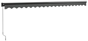 Toldo retrátil 5x3 m tecido e alumínio antracite