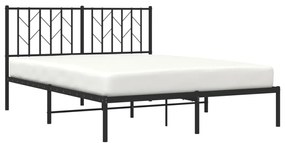 Estrutura de cama com cabeceira 140x190 cm metal preto