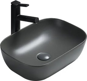 Mexen Rita lavatório de bancada 45 x 32 cm, cinzento escuro mate - 21084571
