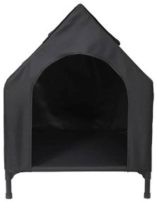 Casa para Cão de Tecido Oxford Preto e Aço