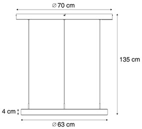 LED Candeeiro suspenso de design bronze escuro com 3 níveis de regulação - Titmus Moderno