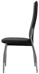 Cadeiras de jantar 2 pcs couro artificial preto
