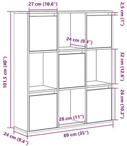 Estante 89x24x101,5 cm derivados de madeira branco