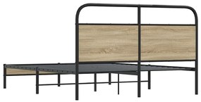 Estrutura de cama s/ colchão derivados madeira carvalho fumado
