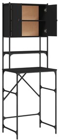 Armário sanita/máquina de lavar 68x48,5x194 cm preto