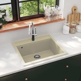 Lava-Louça de Cozinha em Granito Bege - 56,5x51cm - Design Moderno