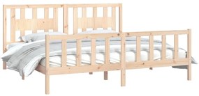 Estrutura de cama com cabeceira 200x200 cm pinho maciço