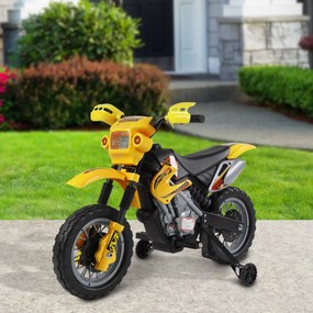 Moto elétrica para crianças, moto de cross para crianças com bateria de 6 V, faróis, músicas e rodas de apoio, dos 3 aos 6 anos, capacidade de carga d