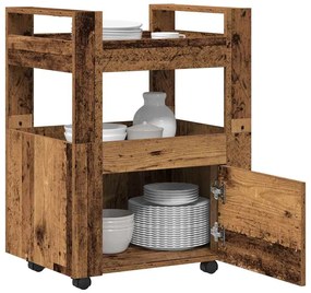 Carro de Cozinha vidaXL Madeira Velha 60x45x80 cm Madeira Revestida