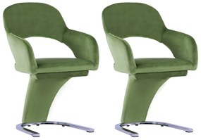 vidaXL Cadeiras de jantar 2 pcs veludo verde