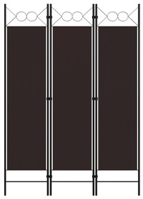 vidaXL Divisória de quarto com 3 painéis 120x180 cm castanho