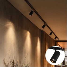 Sistema de Trilho Moderno com 5 Focos Preto Monofásico 7cm - Iconic Jeana Luxe Moderno