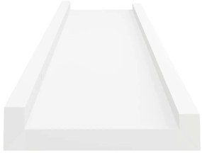 Unidade de prateleiras com rebordo 2 pcs 40x9x3 cm MDF branco