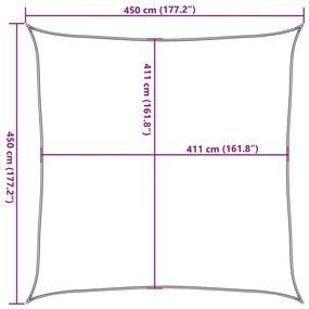 Para-sol estilo vela 4,5x4,5m oxford 100% poliéster cinza-claro